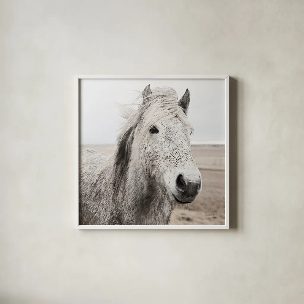 Heida III BW by Laura Marshall. Shown in a crisp white glass frame for a clean and minimalist style. Available as an archival giclee rolled canvas, fine art paper, or poster print. SKU 49827a.