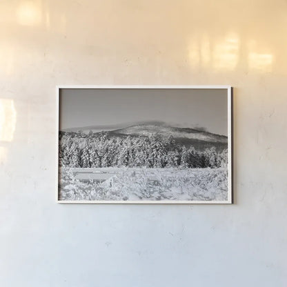 Hermit Lake by Laura Marshall. shown as a paper print in a white frame. Available as a archival giclee rolled canvas, fine art paper, or poster print. SKU 34165i.