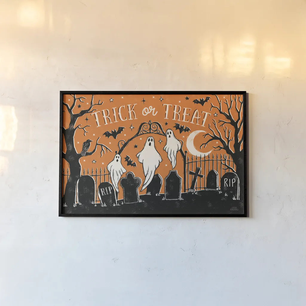 Hocus Pocus I by Laura Marshall. shown as a paper print in a black flame. Available as a archival giclee rolled canvas, fine art paper, or poster print. SKU 83204i.