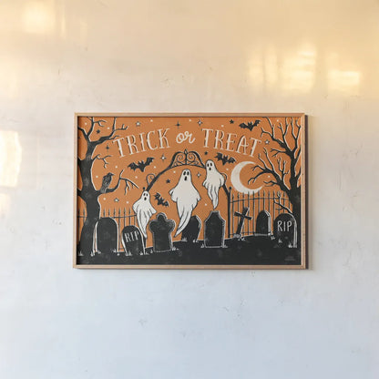 Hocus Pocus I by Laura Marshall. shown as a paper print in a natural frame. Available as a archival giclee rolled canvas, fine art paper, or poster print. SKU 83204i.