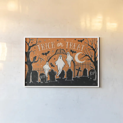 Hocus Pocus I by Laura Marshall. shown as a paper print in a white frame. Available as a archival giclee rolled canvas, fine art paper, or poster print. SKU 83204i.