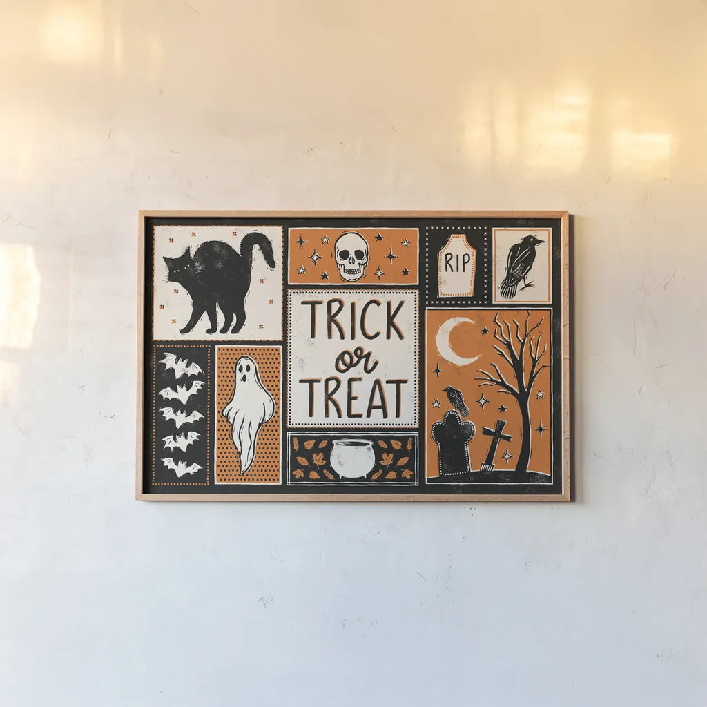 Hocus Pocus VI by Laura Marshall. shown as a paper print in a natural frame. Available as a archival giclee rolled canvas, fine art paper, or poster print. SKU 83209i.