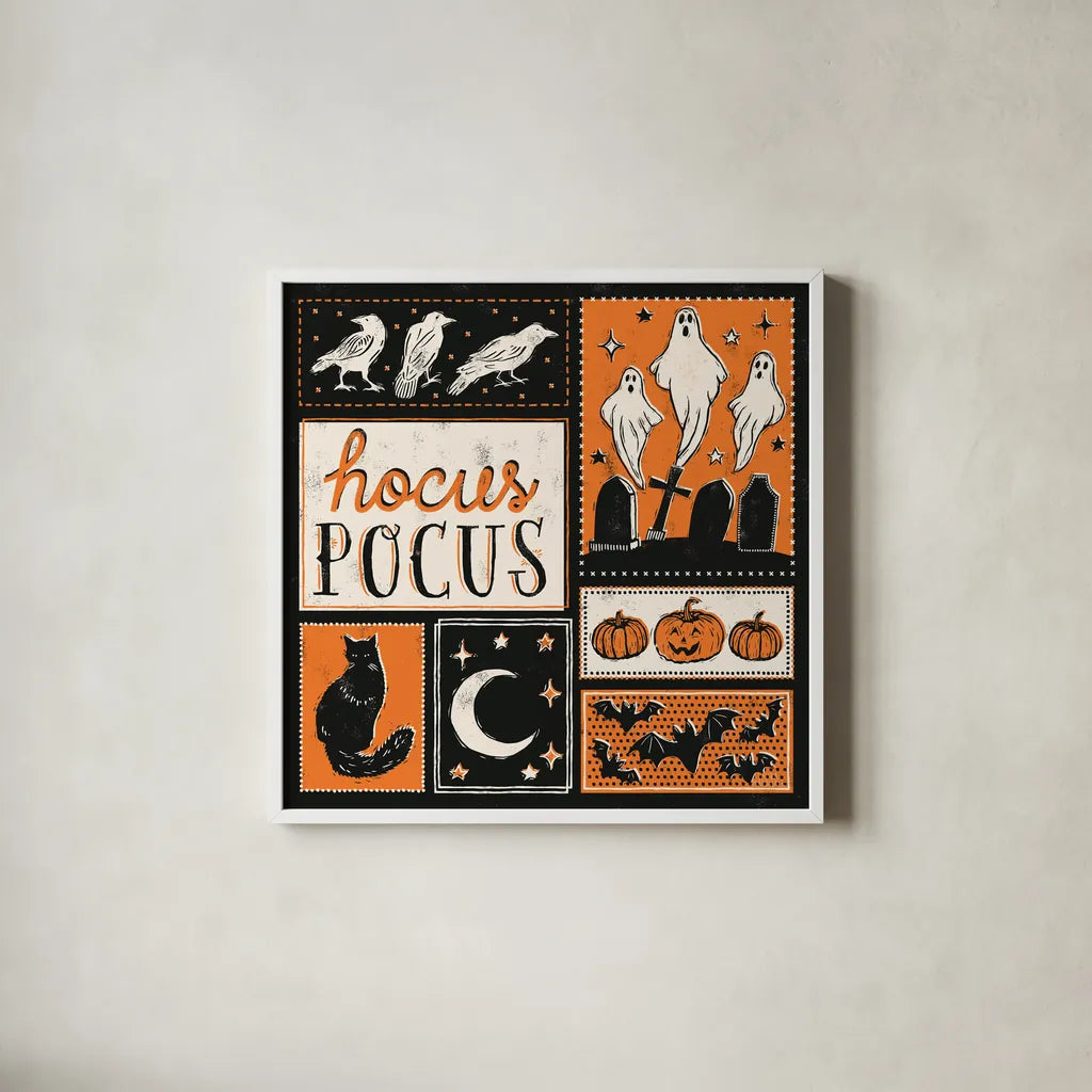 Hocus Pocus VII by Laura Marshall. Shown in a crisp white glass frame for a clean and minimalist style. Available as an archival giclee rolled canvas, fine art paper, or poster print. SKU 83210a.