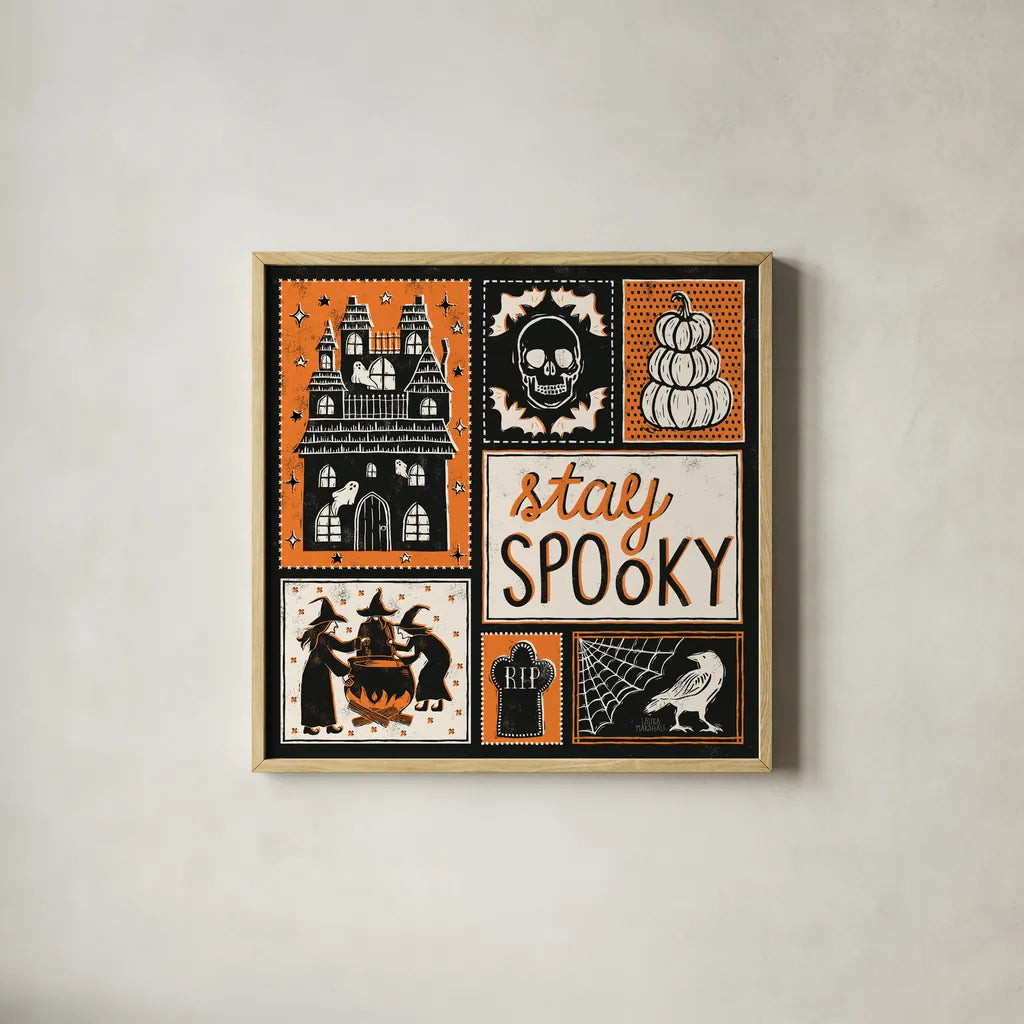 Hocus Pocus VIII by Laura Marshall. Shown in a natural wood glass frame for a timeless modern aesthetic. Available as an archival giclee rolled canvas, fine art paper, or poster print. SKU 83211a.