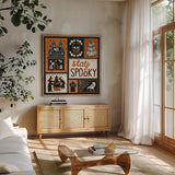 Hocus Pocus VIII by Laura Marshall. Shown in a natural wood frame in a cozy modern living room. Available as an archival giclee rolled canvas, fine art paper, or poster print. SKU 83211a.