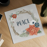 Holiday Garden I by Laura Marshall. Shown as a detailed flat fine art print, highlighting archival giclee quality. Available as an archival giclee rolled canvas, fine art paper, or poster print. SKU 37094a.