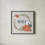 Holiday Garden I by Laura Marshall. Shown in a sleek black glass frame for a contemporary gallery look. Available as an archival giclee rolled canvas, fine art paper, or poster print. SKU 37094a.