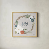 Holiday Garden II by Laura Marshall. Shown in a natural wood glass frame for a timeless modern aesthetic. Available as an archival giclee rolled canvas, fine art paper, or poster print. SKU 37095a.