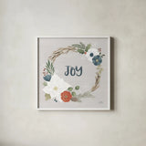Holiday Garden II by Laura Marshall. Shown in a crisp white glass frame for a clean and minimalist style. Available as an archival giclee rolled canvas, fine art paper, or poster print. SKU 37095a.