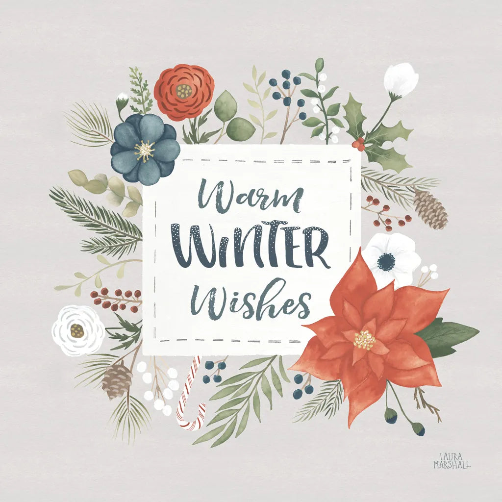 Holiday Garden III by Laura Marshall. SKU 37096a. Archival Giclee Fine art print for wall decor.