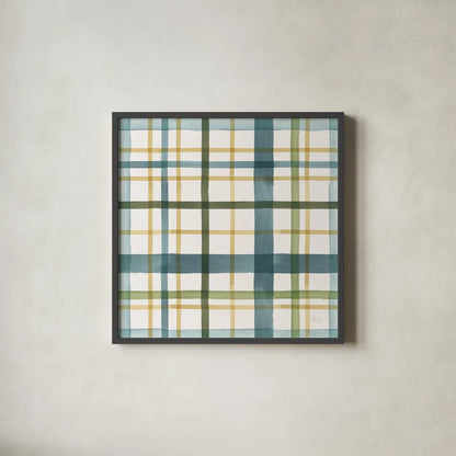 Holiday Garden Pattern VIII by Laura Marshall. Shown in a sleek black glass frame for a contemporary gallery look. Available as an archival giclee rolled canvas, fine art paper, or poster print. SKU 37158a.