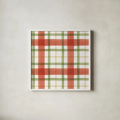 Holiday Garden Pattern X by Laura Marshall. Shown in a crisp white glass frame for a clean and minimalist style. Available as an archival giclee rolled canvas, fine art paper, or poster print. SKU 37159a.