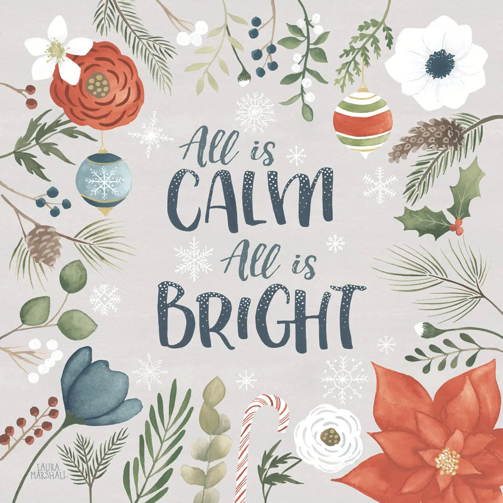 Holiday Garden V by Laura Marshall. SKU 37098a. Archival Giclee Fine art print for wall decor.