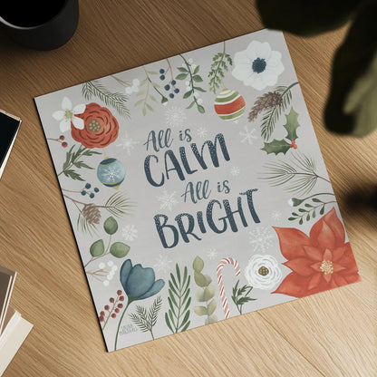 Holiday Garden V by Laura Marshall. Shown as a detailed flat fine art print, highlighting archival giclee quality. Available as an archival giclee rolled canvas, fine art paper, or poster print. SKU 37098a.