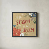 Holiday Garden VII by Laura Marshall. Shown in a sleek black glass frame for a contemporary gallery look. Available as an archival giclee rolled canvas, fine art paper, or poster print. SKU 37100a.