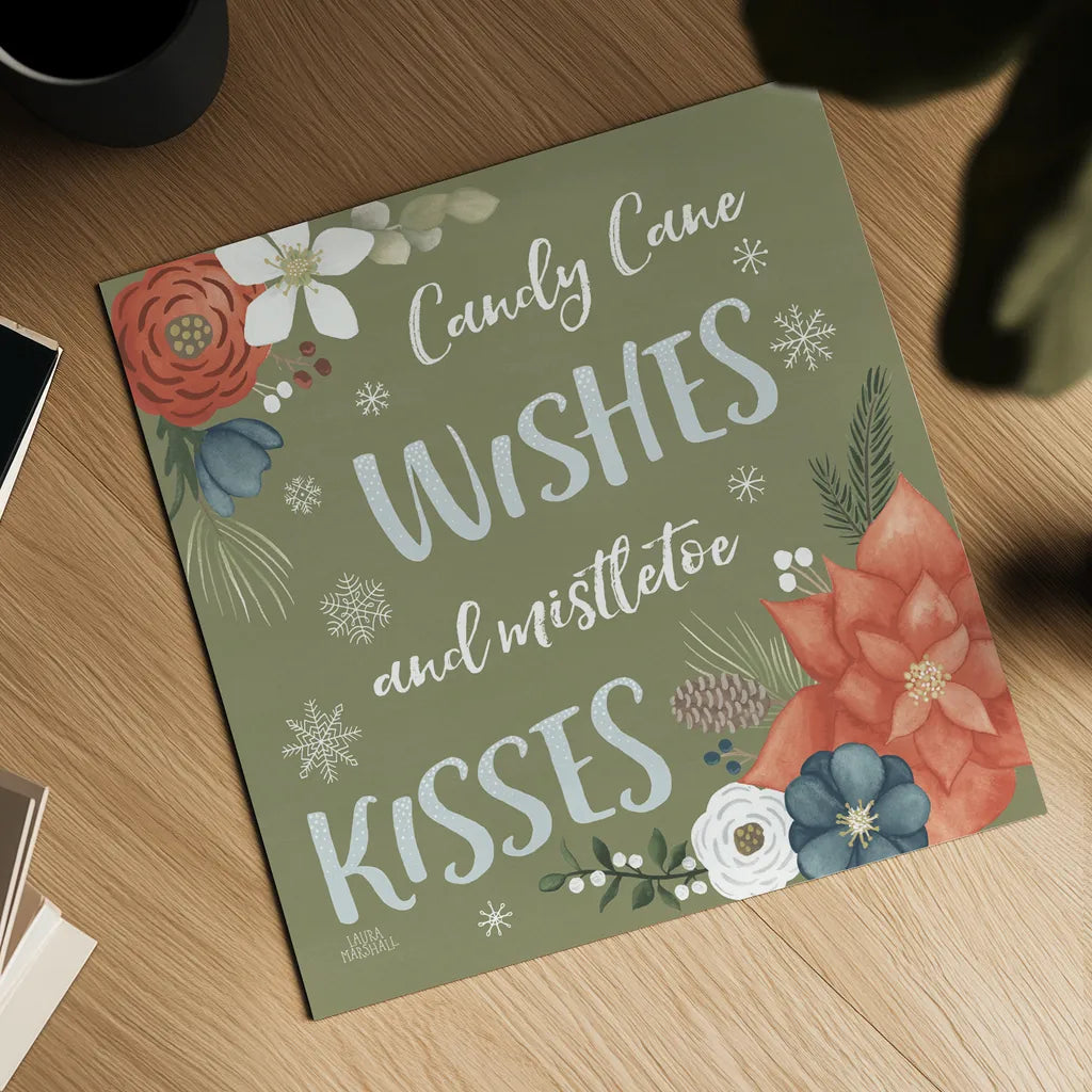 Holiday Garden X by Laura Marshall. Shown as a detailed flat fine art print, highlighting archival giclee quality. Available as an archival giclee rolled canvas, fine art paper, or poster print. SKU 37103a.