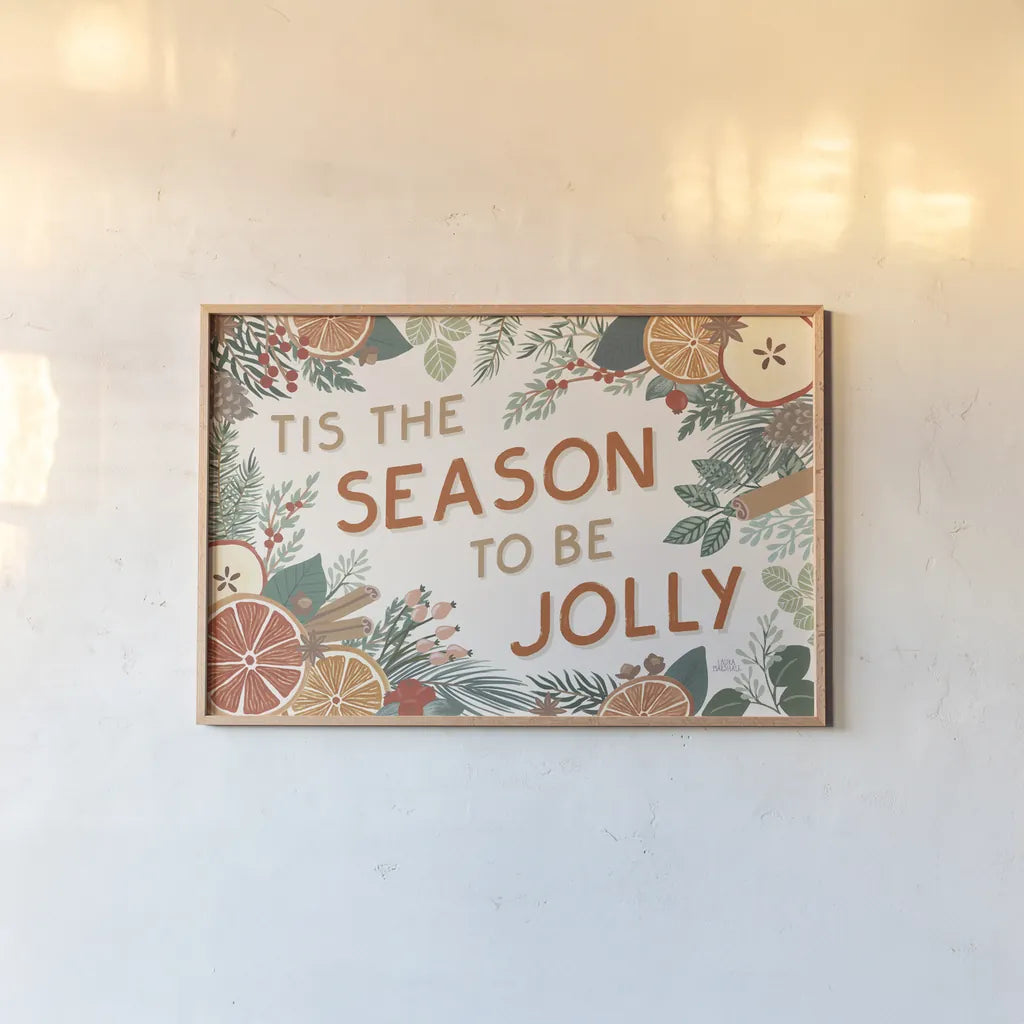 Holiday Spice I by Laura Marshall. shown as a paper print in a natural frame. Available as a archival giclee rolled canvas, fine art paper, or poster print. SKU 67385i.