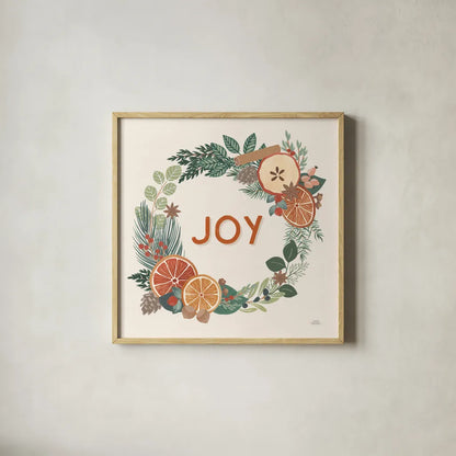 Holiday Spice IV by Laura Marshall. Shown in a natural wood glass frame for a timeless modern aesthetic. Available as an archival giclee rolled canvas, fine art paper, or poster print. SKU 67388a.