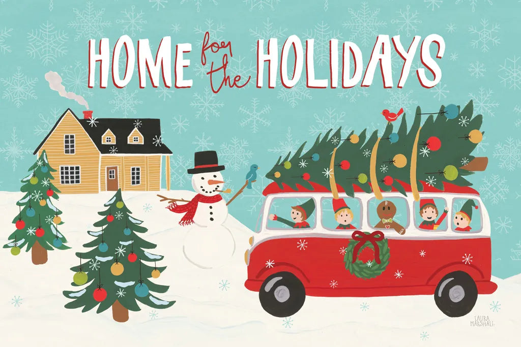 Holiday Travelers I by Laura Marshall. SKU 43980i. Archival Giclee Fine art print for wall decor.