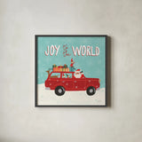 Holiday Travelers II by Laura Marshall. Shown in a sleek black glass frame for a contemporary gallery look. Available as an archival giclee rolled canvas, fine art paper, or poster print. SKU 43981a.