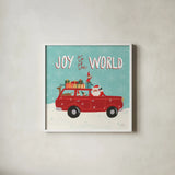 Holiday Travelers II by Laura Marshall. Shown in a crisp white glass frame for a clean and minimalist style. Available as an archival giclee rolled canvas, fine art paper, or poster print. SKU 43981a.