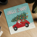 Holiday Travelers III by Laura Marshall. Shown as a detailed flat fine art print, highlighting archival giclee quality. Available as an archival giclee rolled canvas, fine art paper, or poster print. SKU 43982a.