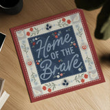Homespun Americana III v2 by Laura Marshall. Shown as a detailed flat fine art print, highlighting archival giclee quality. Available as an archival giclee rolled canvas, fine art paper, or poster print. SKU 104923a.