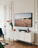 Hurricane Hill I by Laura Marshall. shown as a framed stretched canvas in a living room above a console. Available as a archival giclee rolled canvas, fine art paper, or poster print. SKU 63268i.
