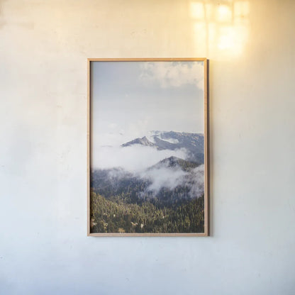 Hurricane Ridge I by Laura Marshall. shown as a paper print in a natural frame. Available as a archival giclee rolled canvas, fine art paper, or poster print. SKU 63265h.