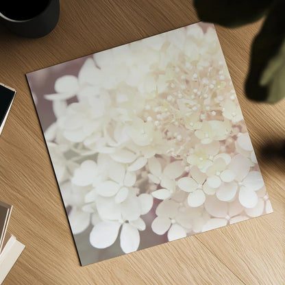 Hydrangea Dream II by Laura Marshall. Shown as a detailed flat fine art print, highlighting archival giclee quality. Available as an archival giclee rolled canvas, fine art paper, or poster print. SKU 21917a.