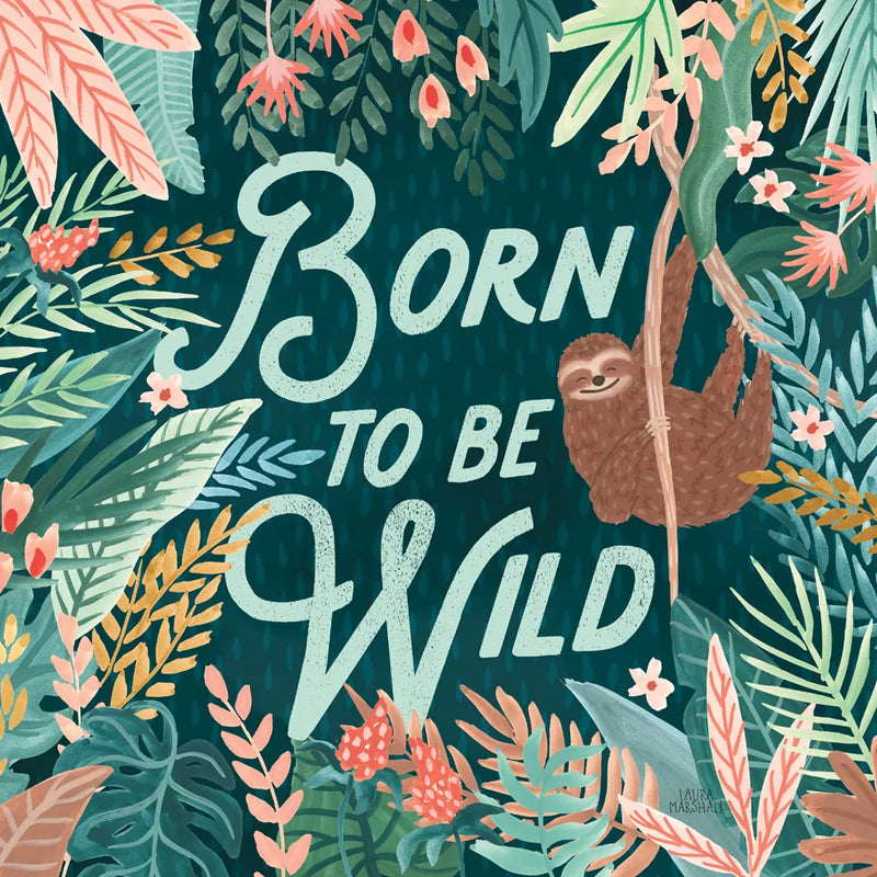 Jungle Hangout II Born to be Wild by Laura Marshall. SKU 70221a. Archival Giclee Fine art print for wall decor.
