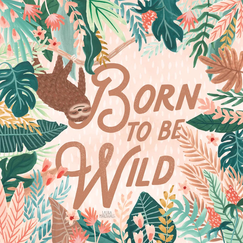 Jungle Hangout III Born to be Wild by Laura Marshall. SKU 70222a. Archival Giclee Fine art print for wall decor.