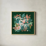 Jungle Hangout IV No Sloth Emerald Green by Laura Marshall. Shown in a natural wood glass frame for a timeless modern aesthetic. Available as an archival giclee rolled canvas, fine art paper, or poster print. SKU 59162a.