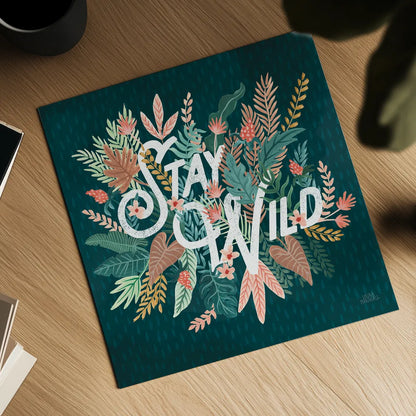 Jungle Hangout V No Sloth by Laura Marshall. Shown as a detailed flat fine art print, highlighting archival giclee quality. Available as an archival giclee rolled canvas, fine art paper, or poster print. SKU 59123a.