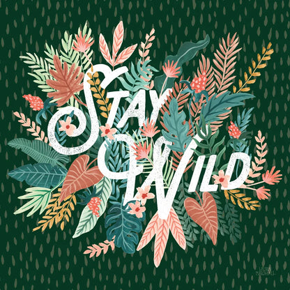 Jungle Hangout V No Sloth Emerald Green by Laura Marshall. SKU 59163a. Archival Giclee Fine art print for wall decor.