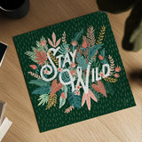 Jungle Hangout V No Sloth Emerald Green by Laura Marshall. Shown as a detailed flat fine art print, highlighting archival giclee quality. Available as an archival giclee rolled canvas, fine art paper, or poster print. SKU 59163a.