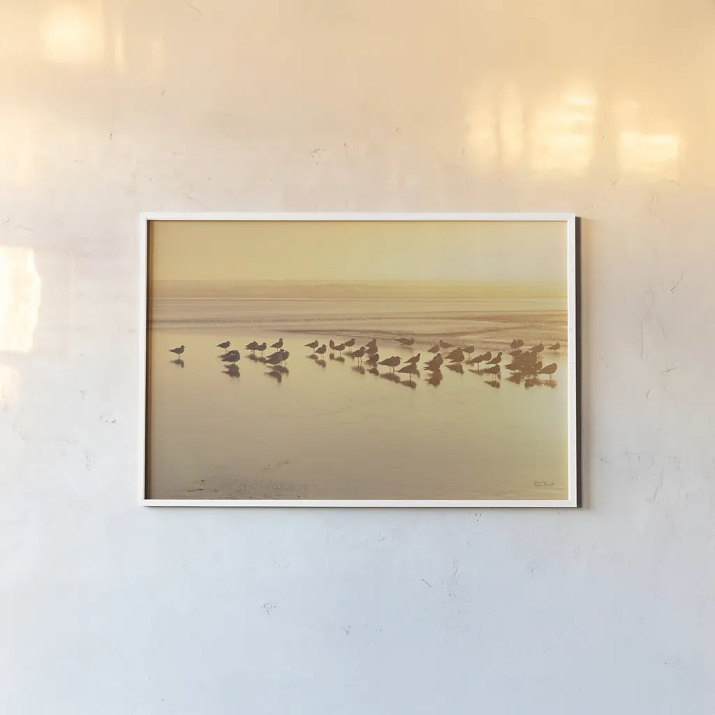 Kalaloch Sunset II by Laura Marshall. shown as a paper print in a white frame. Available as a archival giclee rolled canvas, fine art paper, or poster print. SKU 17121i.