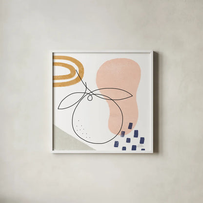 Kitchen Table I by Laura Marshall. Shown in a crisp white glass frame for a clean and minimalist style. Available as an archival giclee rolled canvas, fine art paper, or poster print. SKU 56337a.