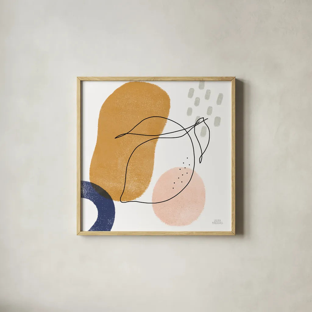 Kitchen Table II by Laura Marshall. Shown in a natural wood glass frame for a timeless modern aesthetic. Available as an archival giclee rolled canvas, fine art paper, or poster print. SKU 56338a.