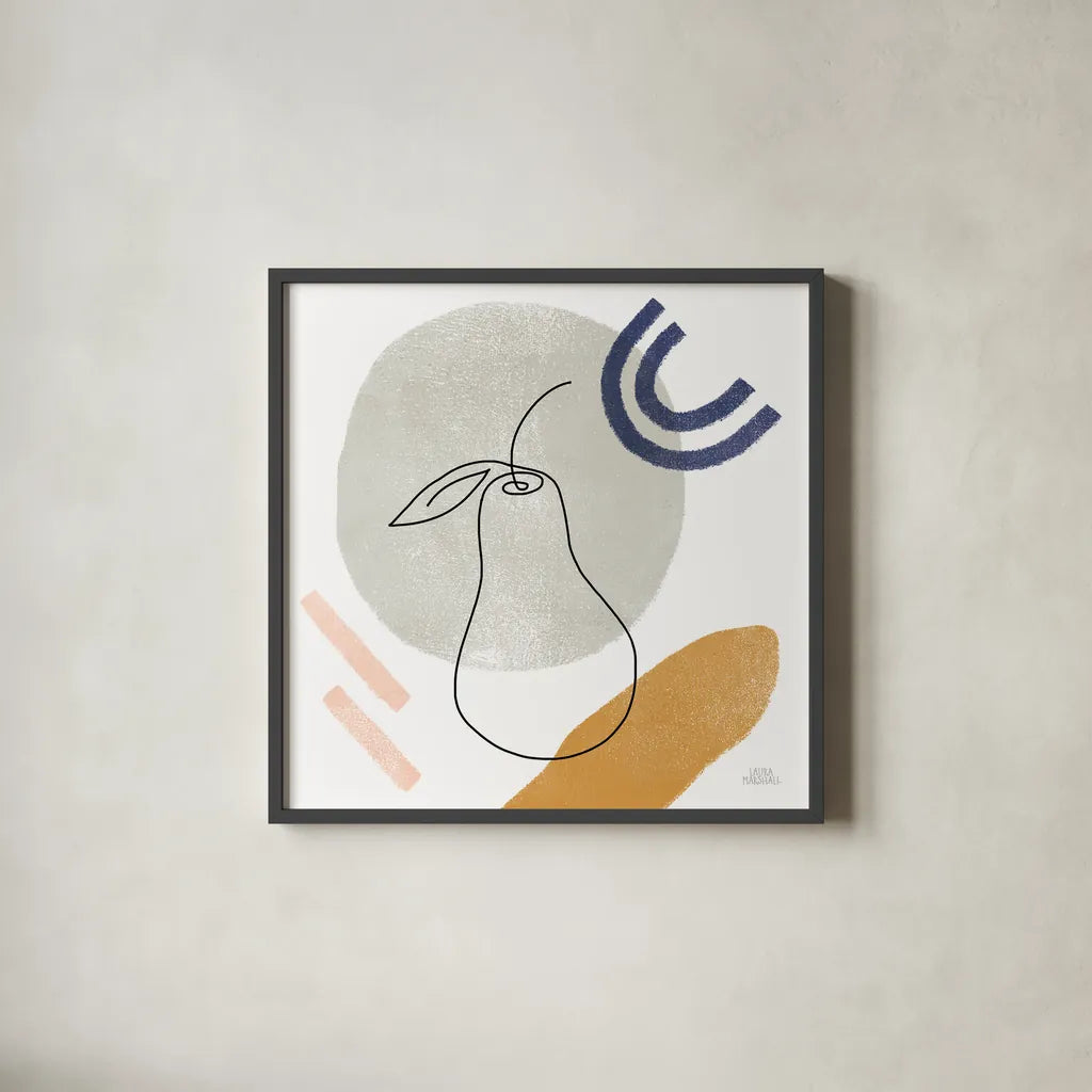 Kitchen Table III by Laura Marshall. Shown in a sleek black glass frame for a contemporary gallery look. Available as an archival giclee rolled canvas, fine art paper, or poster print. SKU 56339a.