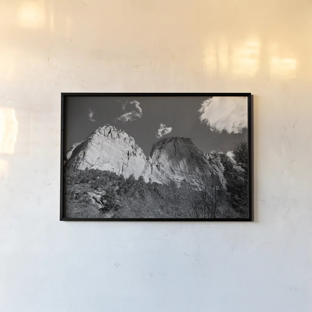 Kolob Canyons I by Laura Marshall. shown as a paper print in a black flame. Available as a archival giclee rolled canvas, fine art paper, or poster print. SKU 64408i.