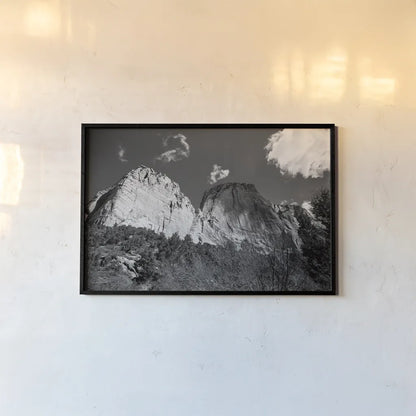 Kolob Canyons I by Laura Marshall. shown as a paper print in a black flame. Available as a archival giclee rolled canvas, fine art paper, or poster print. SKU 64408i.