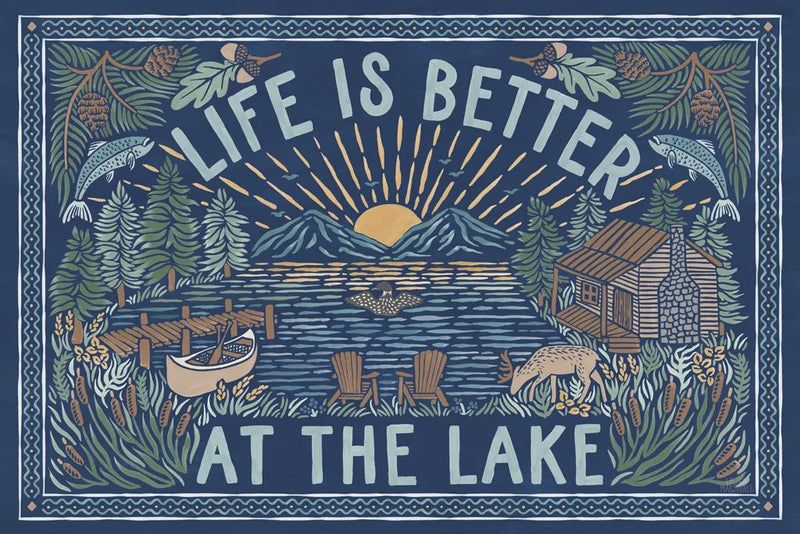 Lakeside Days I Blue by Laura Marshall. SKU 84695i. Archival Giclee Fine art print for wall decor.