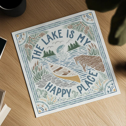 Lakeside Days III by Laura Marshall. Shown as a detailed flat fine art print, highlighting archival giclee quality. Available as an archival giclee rolled canvas, fine art paper, or poster print. SKU 84685a.