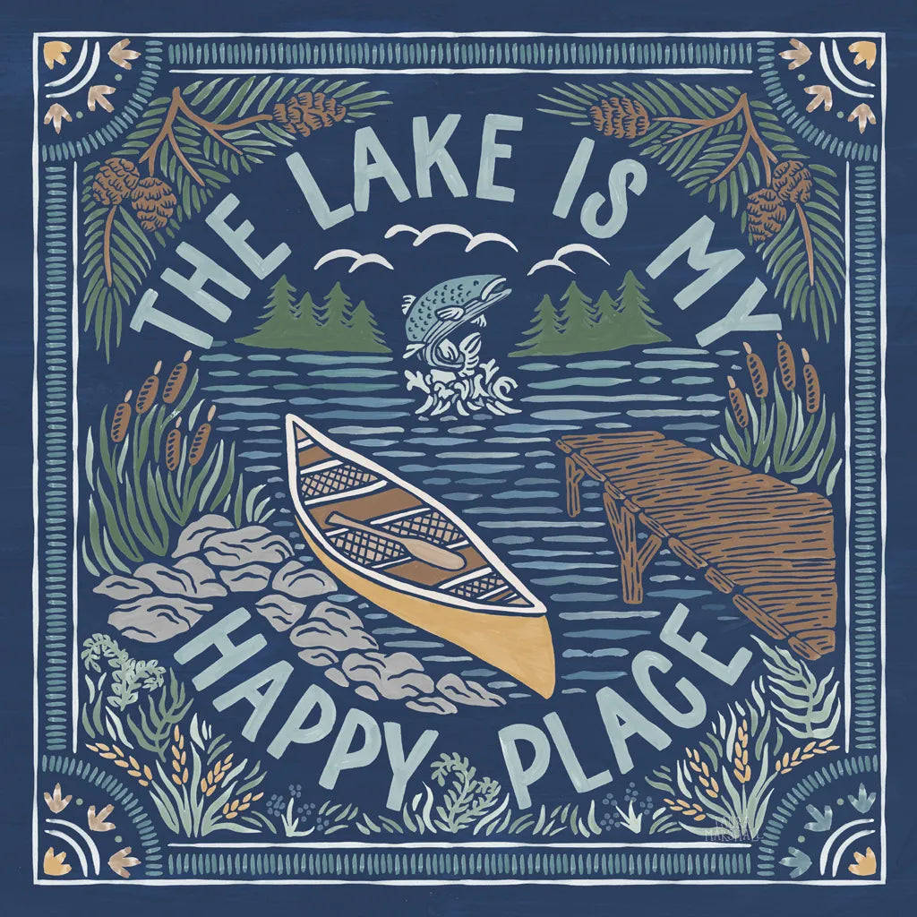 Lakeside Days III Blue by Laura Marshall. SKU 84697a. Archival Giclee Fine art print for wall decor.