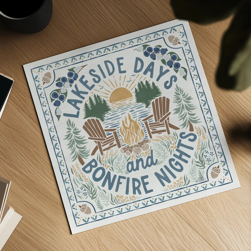 Lakeside Days IV by Laura Marshall. Shown as a detailed flat fine art print, highlighting archival giclee quality. Available as an archival giclee rolled canvas, fine art paper, or poster print. SKU 84686a.