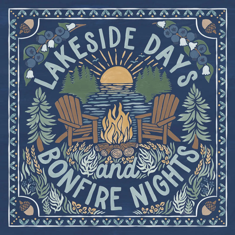 Lakeside Days IV Blue by Laura Marshall. SKU 84698a. Archival Giclee Fine art print for wall decor.