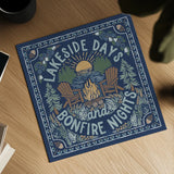 Lakeside Days IV Blue by Laura Marshall. Shown as a detailed flat fine art print, highlighting archival giclee quality. Available as an archival giclee rolled canvas, fine art paper, or poster print. SKU 84698a.