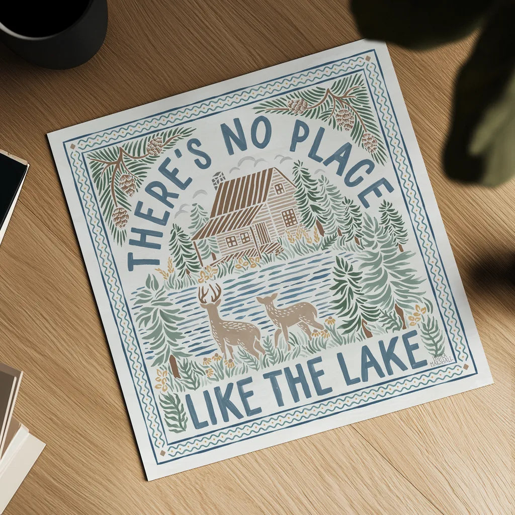 Lakeside Days V by Laura Marshall. Shown as a detailed flat fine art print, highlighting archival giclee quality. Available as an archival giclee rolled canvas, fine art paper, or poster print. SKU 84687a.