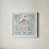 Lakeside Days V by Laura Marshall. Shown in a crisp white glass frame for a clean and minimalist style. Available as an archival giclee rolled canvas, fine art paper, or poster print. SKU 84687a.